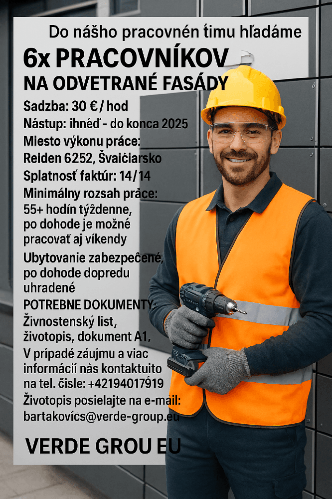 Do nášho pracovného tímu hľadáme fasádnikov do Švajčiarska - 1