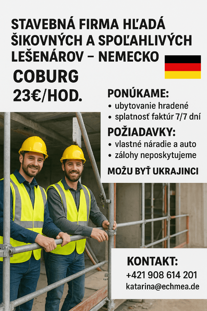 Stavebná firma hľadá šikovných a spoľahlivých lešenárov – Nemecko (Coburg) 🇩🇪 - 1