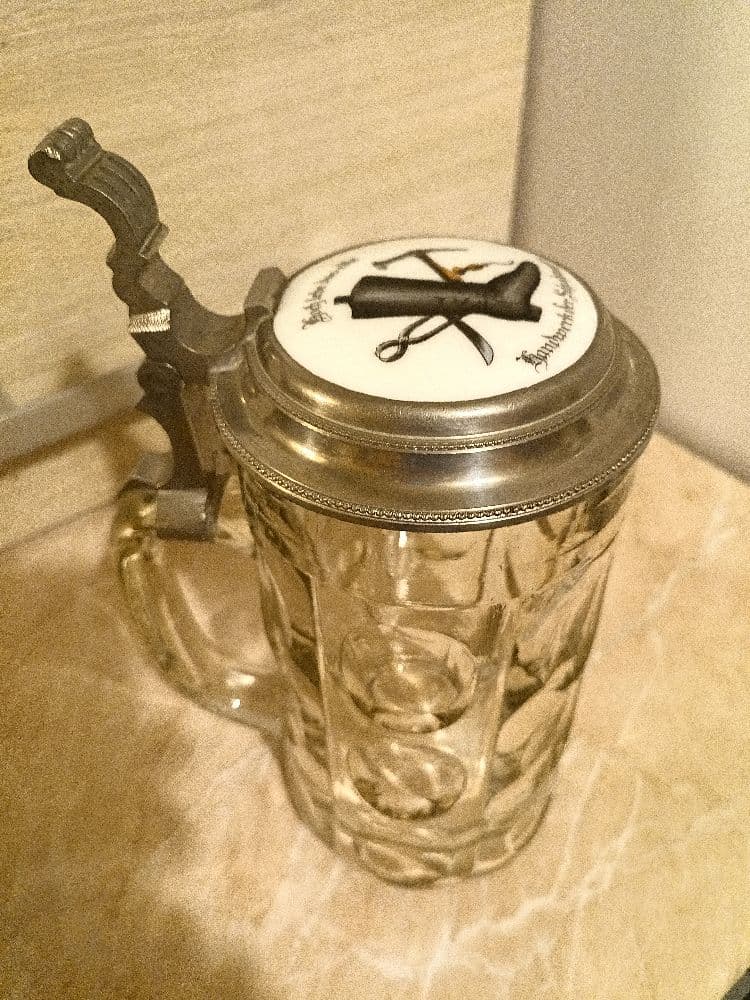 Predám starožitný sklenený strieborý pohár na Pivo. 1. ČSR. - 1