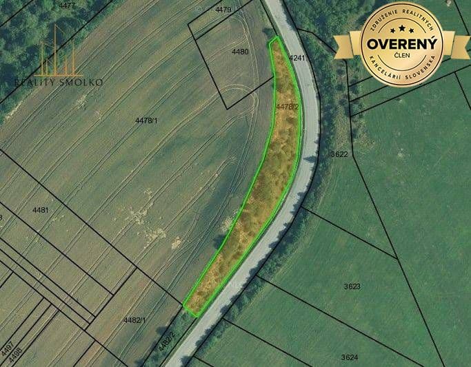 Na predaj pozemok pri meste Veľký Šariš 2361 m² za 9900 €. - 1