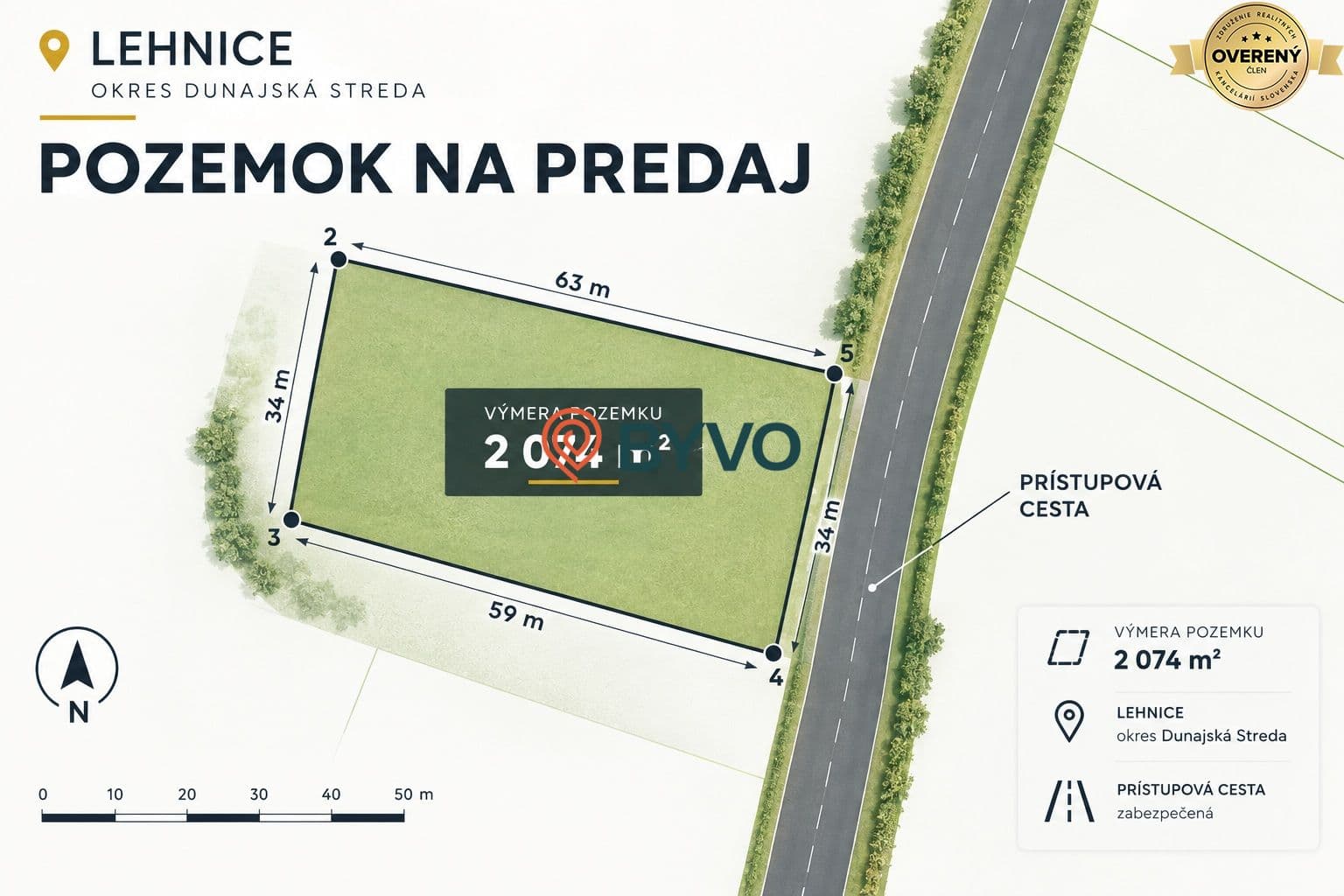 Stavebný pozemok – Lehnice - Masníkovo - 2 074 m² - 1