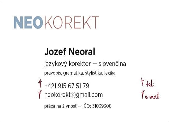 Jozef Neoral – NEOKOREKT